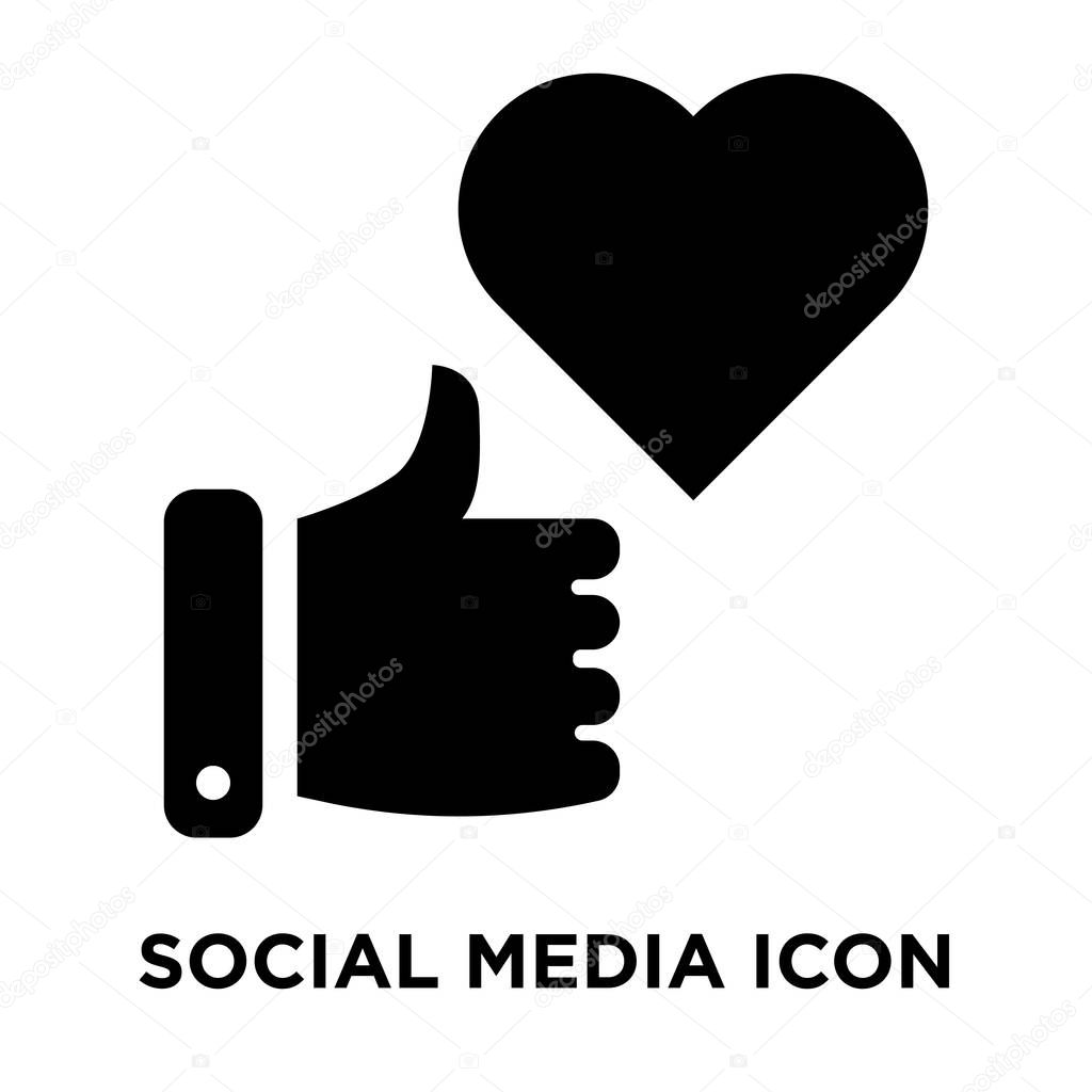 Social media icon vector isolated on white background, logo concept of Social media sign on transparent background, filled black symbol