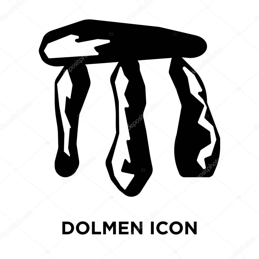 Dolmen icon vector isolated on white background, logo concept of Dolmen sign on transparent background, filled black symbol