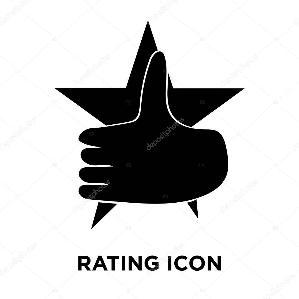 Rating icon vector isolated on white background, logo concept of Rating sign on transparent background, filled black symbol