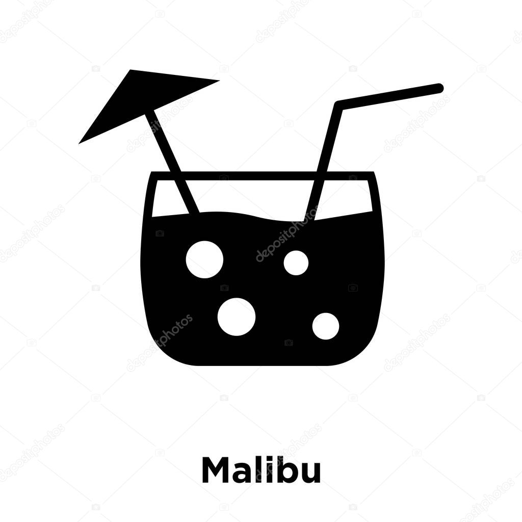 Malibu icon vector isolated on white background, logo concept of Malibu sign on transparent background, filled black symbol