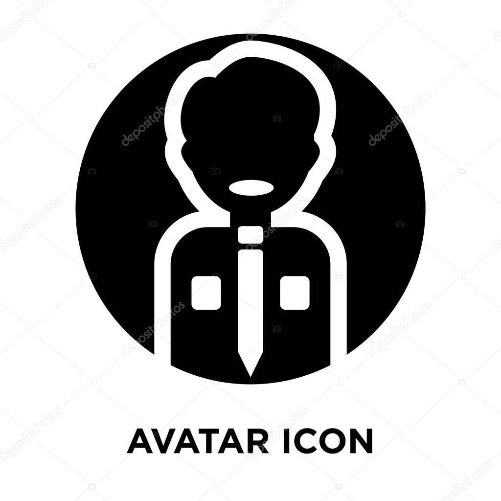 Avatar icon  vector isolated on white background, logo concept of Avatar  sign on transparent background, filled black symbol