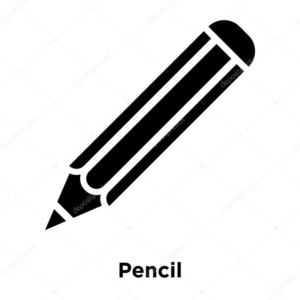 Pencil icon vector isolated on white background, logo concept of Pencil sign on transparent background, filled black symbol