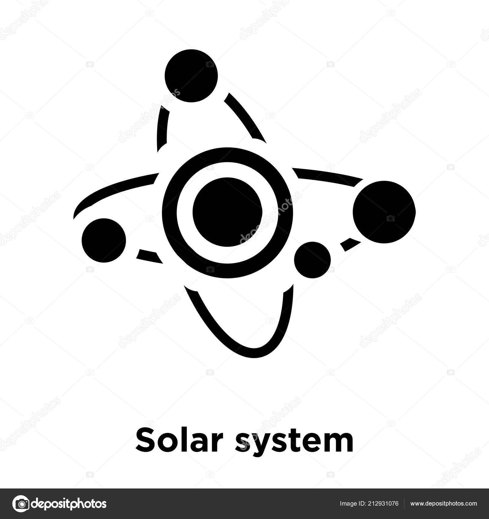 Solar System Icon Vector Isolated White Background Logo