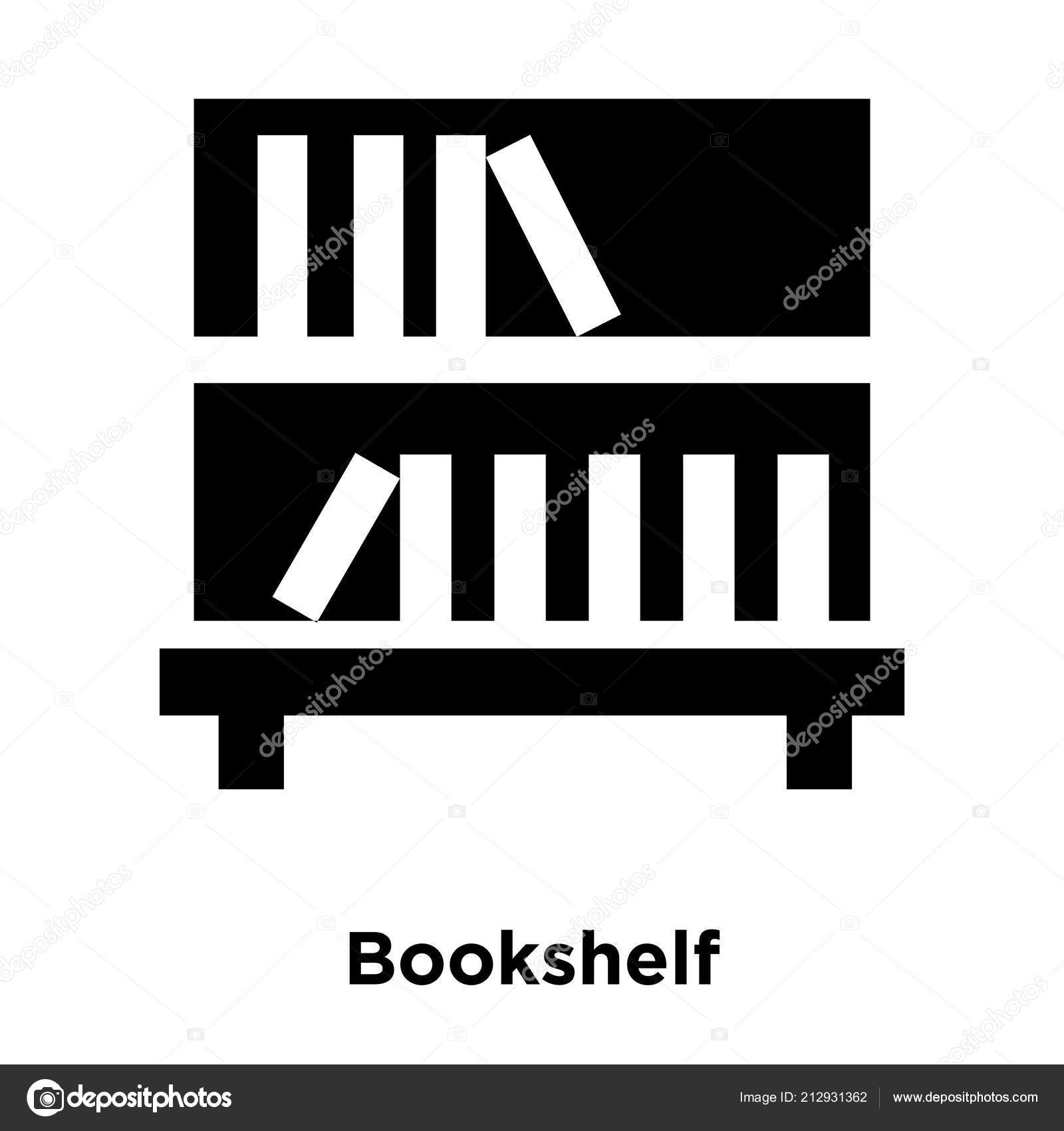 Bookshelf Icon Vector Isolated White Background Logo Concept