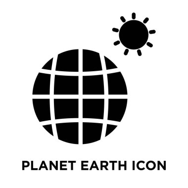 Planet earth simge vektör, beyaz arka plan üzerinde izole Planet Earth logo kavramı oturum şeffaf arka plan, dolgulu siyah sembolü