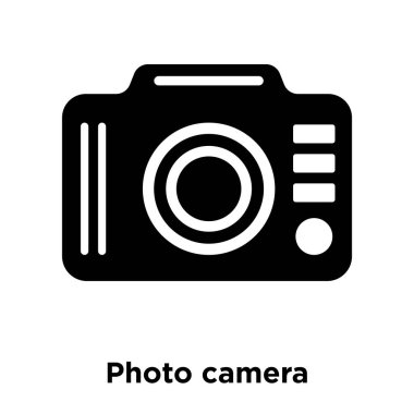 Beyaz arka plan, logo şeffaf arka plan, fotoğraf makinesi işareti kavramı üzerinde izole fotoğraf kamera simge vektör siyah sembol dolu