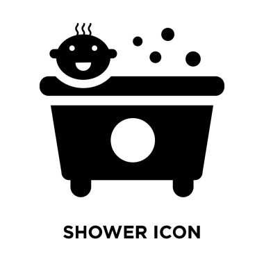 Shower icon vector isolated on white background, logo concept of Shower sign on transparent background, filled black symbol clipart