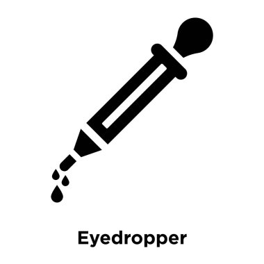 Beyaz arka plan, logo şeffaf arka plan, Damlalık işareti kavramı üzerinde izole Damlalık simgesini vektör siyah sembol dolu