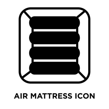Beyaz arka plan, logo şeffaf arka plan, havalı yatak işareti kavramı üzerinde izole hava yatağı simge vektör siyah sembol dolu