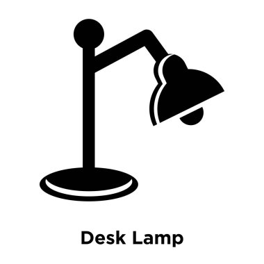 Beyaz arka plan, logo şeffaf arka plan, Masa lambası işareti kavramı üzerinde izole Resepsiyon lambası simge vektör siyah sembol dolu