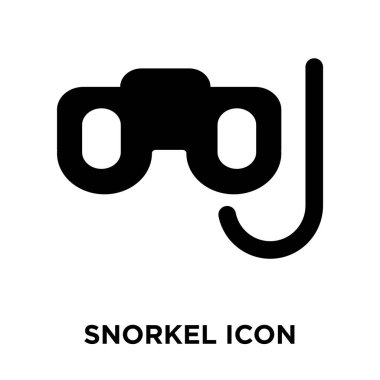 Beyaz arka plan, logo şeffaf arka plan, şnorkel işareti kavramı üzerinde izole şnorkel simge vektör siyah sembol dolu