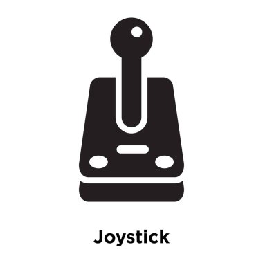 Beyaz arka plan, logo şeffaf arka plan, Joystick işareti kavramı üzerinde izole oyun çubuğu simge vektör siyah sembol dolu