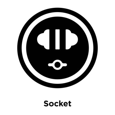 Beyaz arka plan, logo şeffaf arka plan, soket işareti kavramı üzerinde izole soket simge vektör siyah sembol dolu