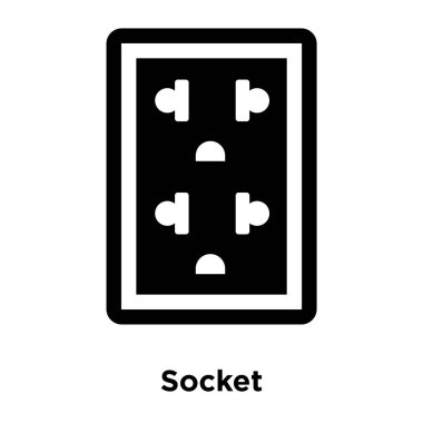 Beyaz arka plan, logo şeffaf arka plan, soket işareti kavramı üzerinde izole soket simge vektör siyah sembol dolu