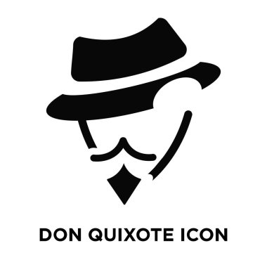 Don quixote icon vector isolated on white background, logo concept of Don quixote sign on transparent background, filled black symbol clipart
