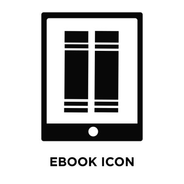 Beyaz arka plan, logo şeffaf arka plan, Ebook işareti kavramı üzerinde izole Ebook simge vektör siyah sembol dolu