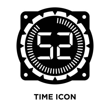 Zaman simge vektör izole üzerinde beyaz arka plan, zaman kavramı logo şeffaf arka plan, dolgulu siyah sembolü imzalamak