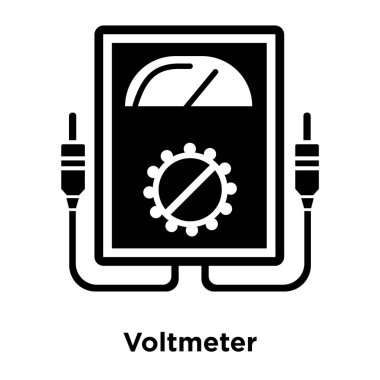 Beyaz arka plan, logo şeffaf arka plan, voltmetre işareti kavramı üzerinde izole voltmetre simge vektör siyah sembol dolu