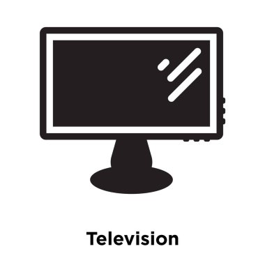 Beyaz arka plan, logo şeffaf arka plan, televizyon işareti kavramı üzerinde izole televizyon simge vektör siyah sembol dolu