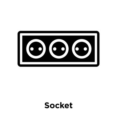 Beyaz arka plan, logo şeffaf arka plan, soket işareti kavramı üzerinde izole soket simge vektör siyah sembol dolu