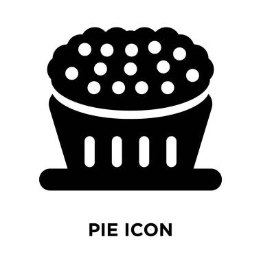 Beyaz arka plan, logo şeffaf arka plan, pasta işareti kavramı üzerinde izole pasta simge vektör siyah sembol dolu