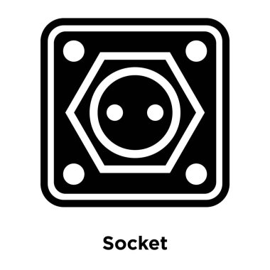 Beyaz arka plan, logo şeffaf arka plan, soket işareti kavramı üzerinde izole soket simge vektör siyah sembol dolu