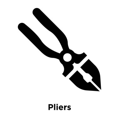 Beyaz arka plan, logo şeffaf arka plan, pense işareti kavramı üzerinde izole pense simge vektör siyah sembol dolu