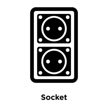 Beyaz arka plan, logo şeffaf arka plan, soket işareti kavramı üzerinde izole soket simge vektör siyah sembol dolu