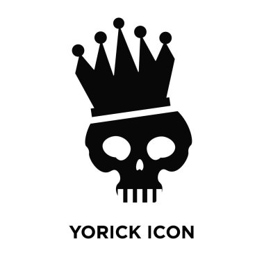 Beyaz arka plan, logo şeffaf arka plan, Yorick işareti kavramı üzerinde izole Yorick simge vektör siyah sembol dolu