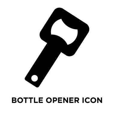 Şişe açacağı simge vektör, beyaz arka plan üzerinde izole şişe açacağı kavramı logo şeffaf arka plan, dolgulu siyah sembolü imzalamak