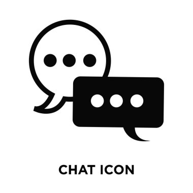 Beyaz arka plan, logo şeffaf arka plan, sohbet işareti kavramı üzerinde izole sohbet simge vektör siyah sembol dolu
