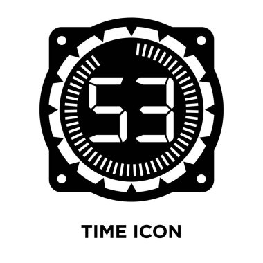 Zaman simge vektör izole üzerinde beyaz arka plan, zaman kavramı logo şeffaf arka plan, dolgulu siyah sembolü imzalamak
