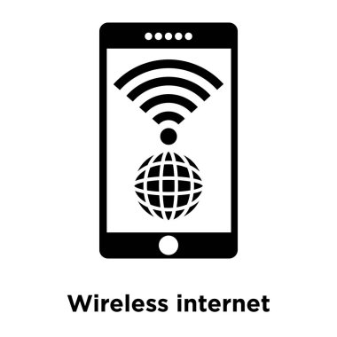 Kablosuz Internet simge vektör, beyaz arka plan üzerinde izole kablosuz Internet kavramı logo şeffaf arka plan, dolgulu siyah sembolü imzalamak