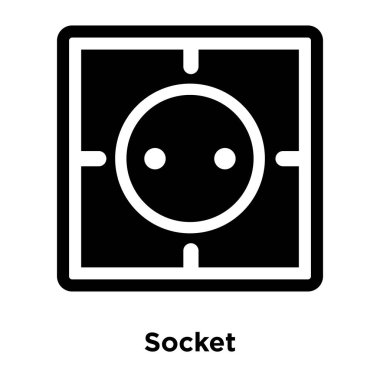 Beyaz arka plan, logo şeffaf arka plan, soket işareti kavramı üzerinde izole soket simge vektör siyah sembol dolu