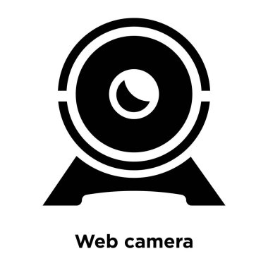Web kamera simge vektör, beyaz arka plan üzerinde izole örümcek ağı fotoğraf makinesi kavramını logo şeffaf arka plan, dolgulu siyah sembolü imzalamak