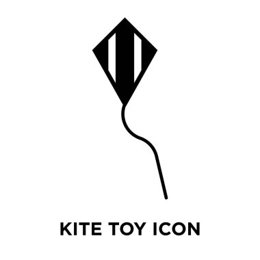 Uçurtma oyuncak simge vektör, beyaz arka plan üzerinde izole uçurtma oyuncak kavramı logo şeffaf arka plan, dolgulu siyah sembolü imzalamak