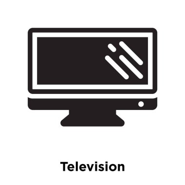 Beyaz arka plan, logo şeffaf arka plan, televizyon işareti kavramı üzerinde izole televizyon simge vektör siyah sembol dolu