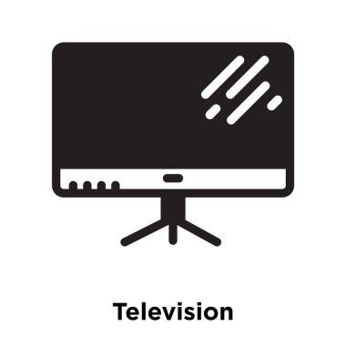 Beyaz arka plan, logo şeffaf arka plan, televizyon işareti kavramı üzerinde izole televizyon simge vektör siyah sembol dolu