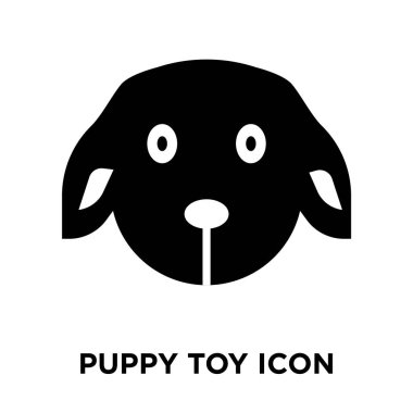 Köpek oyuncak simge vektör, beyaz arka plan üzerinde izole köpek oyuncak kavramı logo şeffaf arka plan, dolgulu siyah sembolü imzalamak