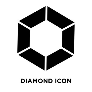Beyaz arka plan, logo şeffaf arka plan, elmas işareti kavramı üzerinde izole elmas simge vektör siyah sembol dolu