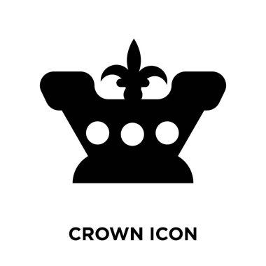 Beyaz arka plan, logo şeffaf arka plan, Crown işareti kavramı üzerinde izole taç simge vektör siyah sembol dolu