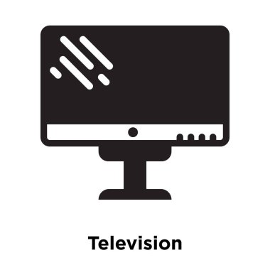 Beyaz arka plan, logo şeffaf arka plan, televizyon işareti kavramı üzerinde izole televizyon simge vektör siyah sembol dolu