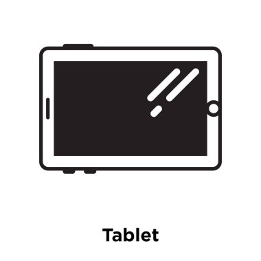 Beyaz arka plan, logo şeffaf arka plan, Tablet işareti kavramı üzerinde izole tablet simge vektör siyah sembol dolu