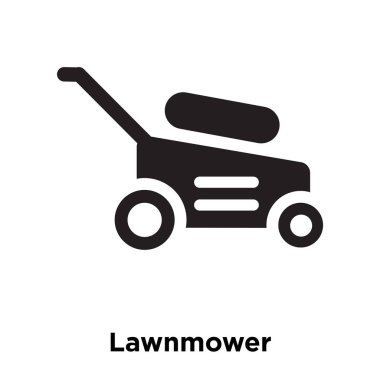 Beyaz arka plan, logo şeffaf arka plan, çim biçme makinesi işareti kavramı üzerinde izole çim biçme makinesi simge vektör siyah sembol dolu