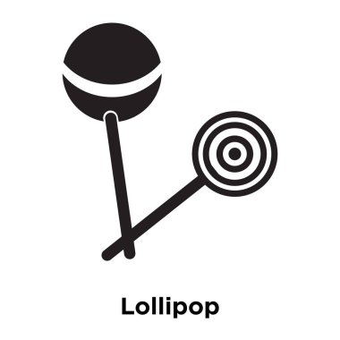 Beyaz arka plan, logo şeffaf arka plan, lolipop işareti kavramı üzerinde izole lolipop simge vektör siyah sembol dolu