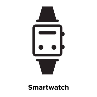 Beyaz arka plan, logo şeffaf arka plan, Smartwatch işareti kavramı üzerinde izole Smartwatch simge vektör siyah sembol dolu