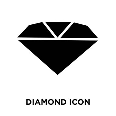 Beyaz arka plan, logo şeffaf arka plan, elmas işareti kavramı üzerinde izole elmas simge vektör siyah sembol dolu