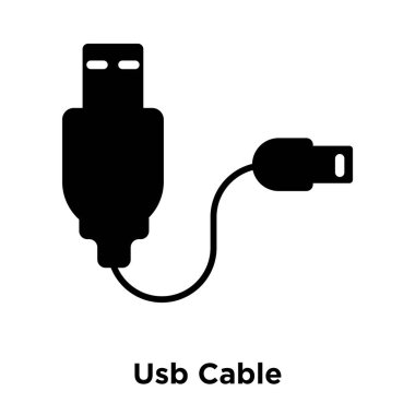 Usb kablo simge vektör, beyaz arka plan üzerinde izole Usb kablosu kavramı logo şeffaf arka plan, dolgulu siyah sembolü imzalamak