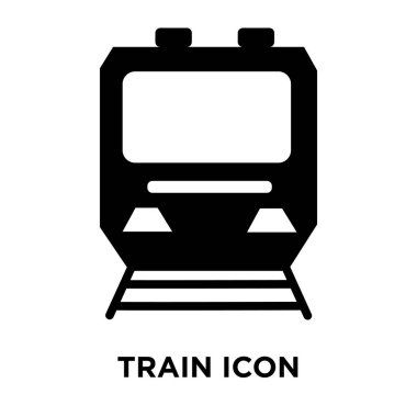 Beyaz arka plan, logo şeffaf arka plan, tren işareti kavramı üzerinde izole tren simge vektör siyah sembol dolu
