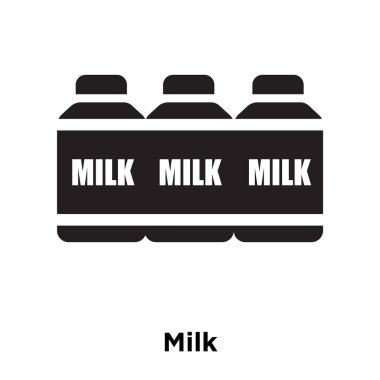 Beyaz arka plan, logo şeffaf arka plan, süt işareti kavramı üzerinde izole süt simge vektör siyah sembol dolu